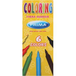 الوان فلوماستر بريما 6 لون رفيع - Fibra Marker علبه صفراء