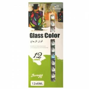 الوان زجاج 12 لون 6 مل من بوميجا - متعدد الألوان B9106GL